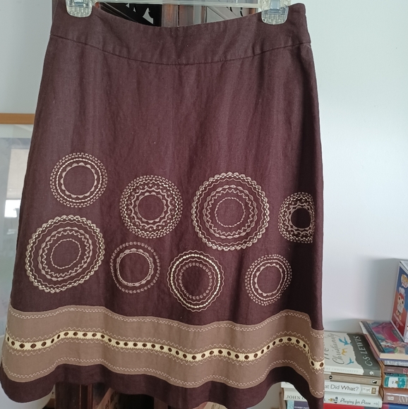 Talbots brown linen skirt. Size 2. Lined. - Picture 4 of 4